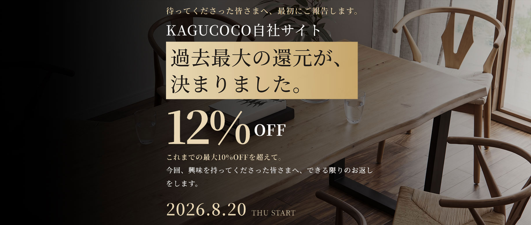 セール開催決定 全商品12％OFFクーポン配布中