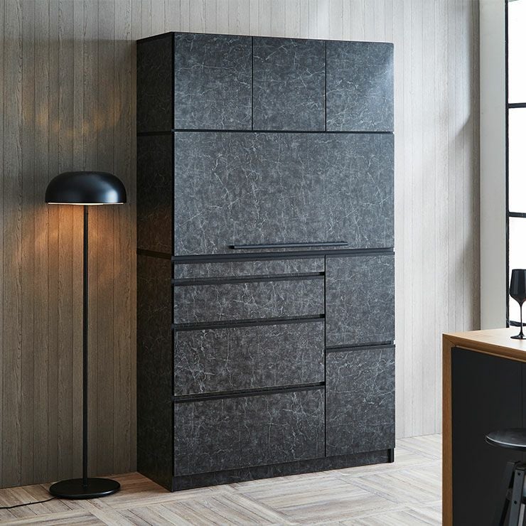 ストーンブラックカラーで統一感ある収納