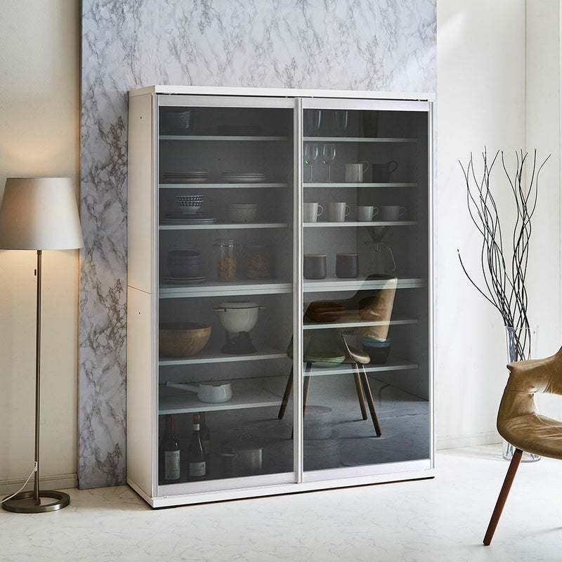 幅133.5cm レディオーク クリアガラス 大容量収納