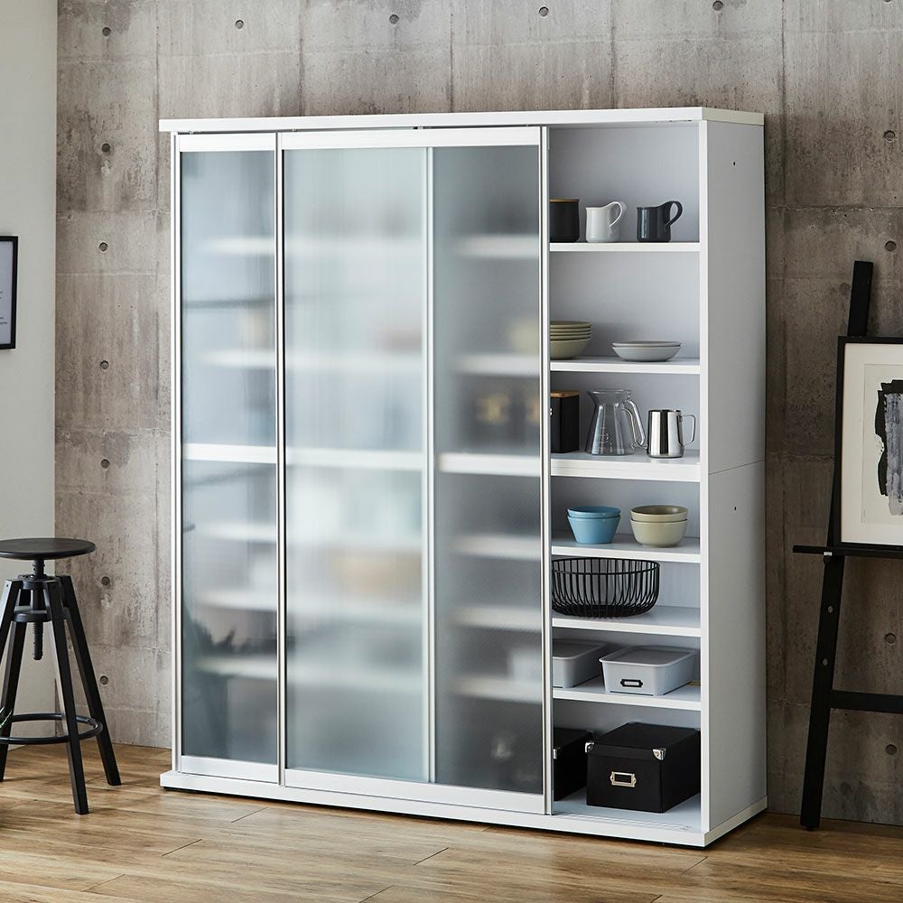 本体レディオーク クリアガラス扉で見やすい収納