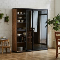 ホワイト本体 クリアガラス扉で中身確認可能