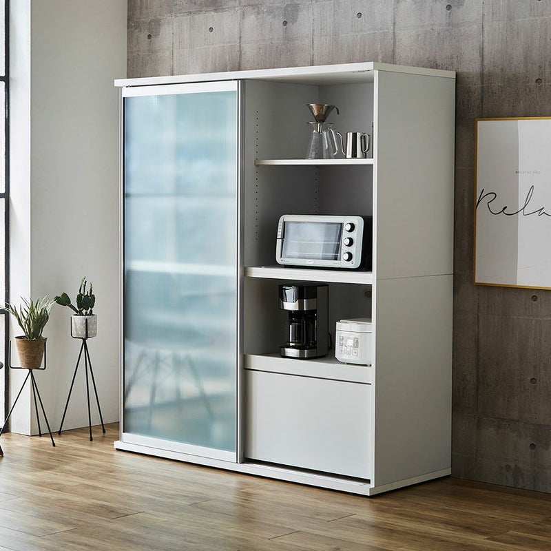 レディオーク扉 ミストガラスで家電も収納可能