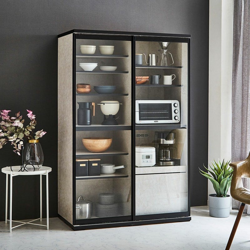 レディオーク本体 扉クリアガラス 透明感ある収納仕様