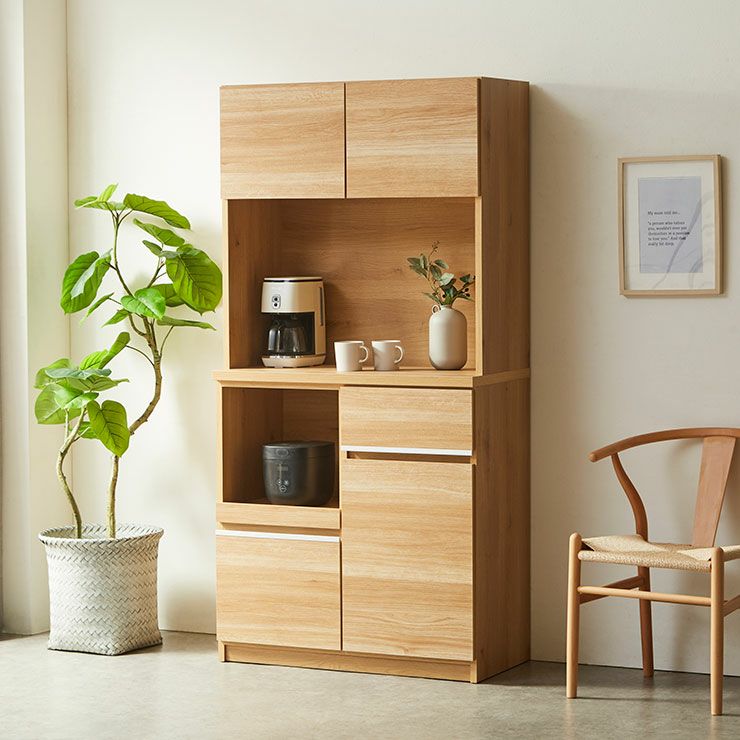 食器棚 ナポリ90 カラーナチュラル