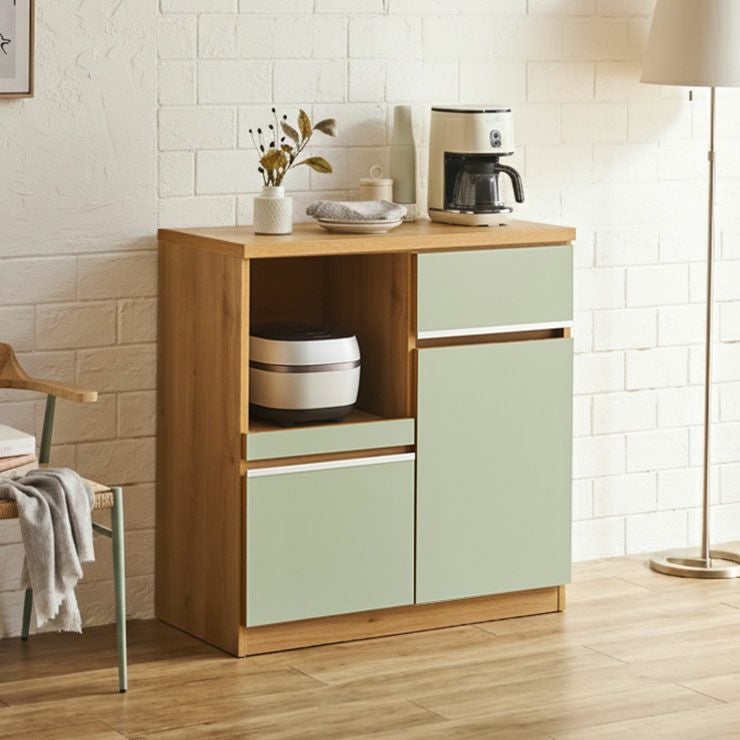 カウンター ナポリ 幅90 ナチュラルグリーン