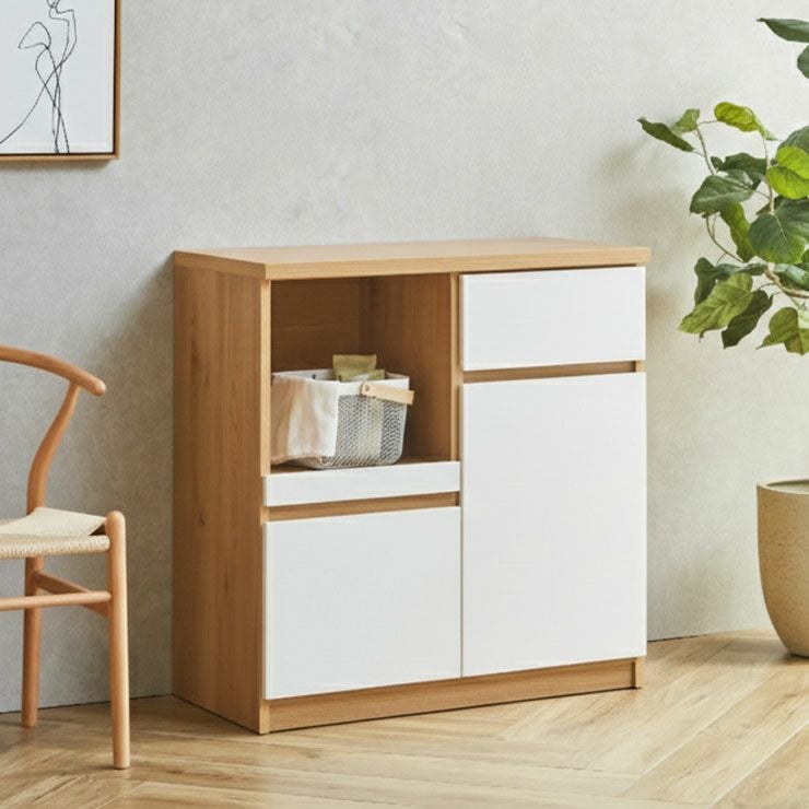 カウンター ナポリ 幅90 ナチュラルマットホワイト