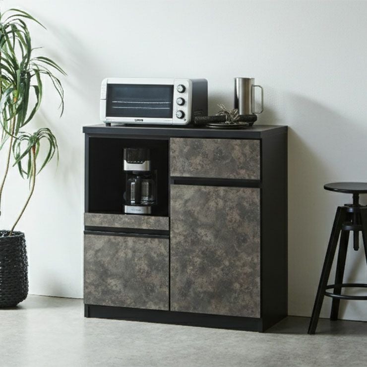 カウンター ナポリ 幅90 黒洛