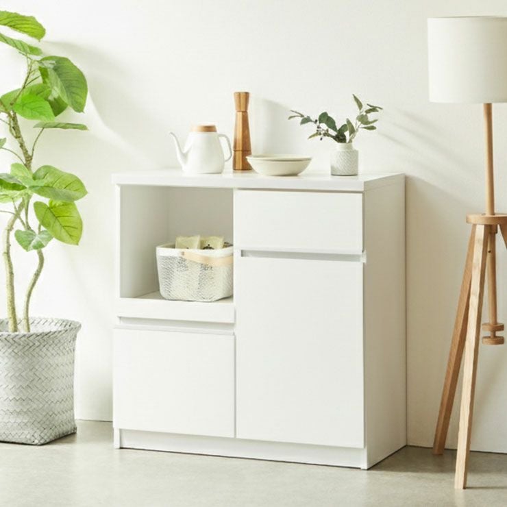 カウンター ナポリ 幅90 鏡面ホワイト