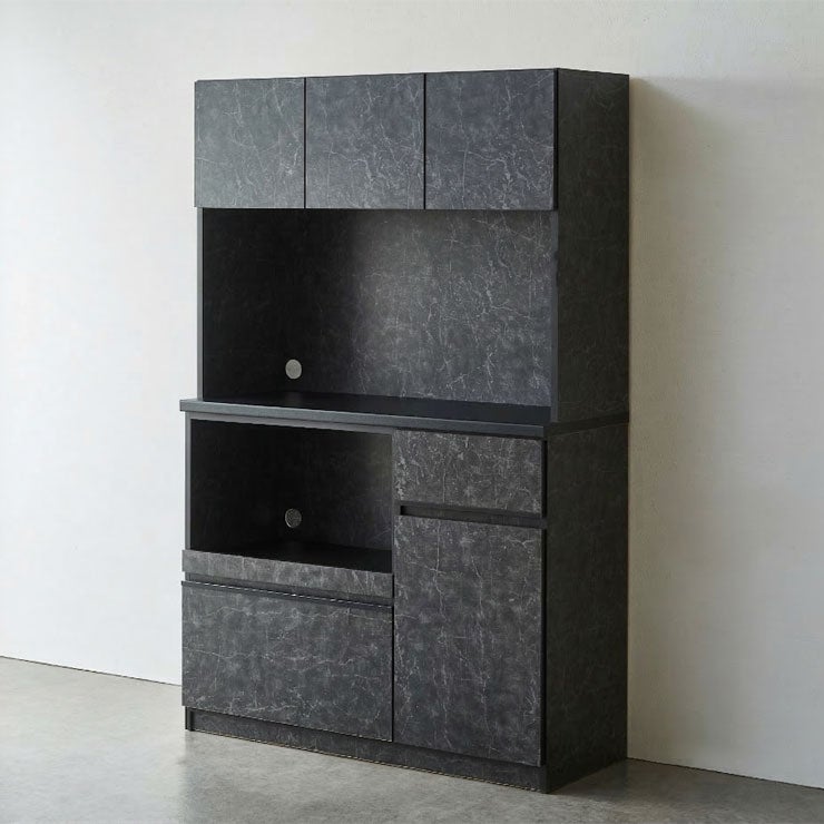 食器棚 ナポリ 幅120 ストーンブラック 食器棚タイプ