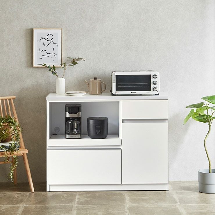 カウンター ナポリ 幅120 鏡面ホワイト