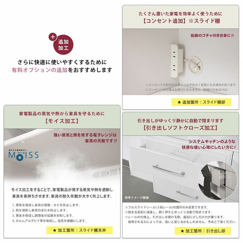 届いてすぐ使える国産完成品で組立不要のキッチン収納