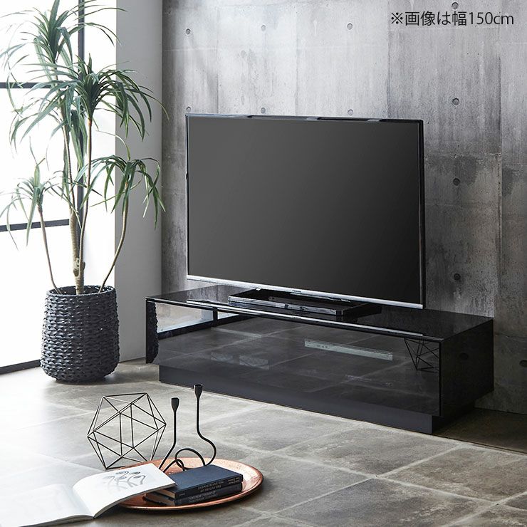 ガラスのテレビボード 大型TV 10センチ単位で幅が選べる テレビボード ルーチェ 鏡面ガラス 幅210