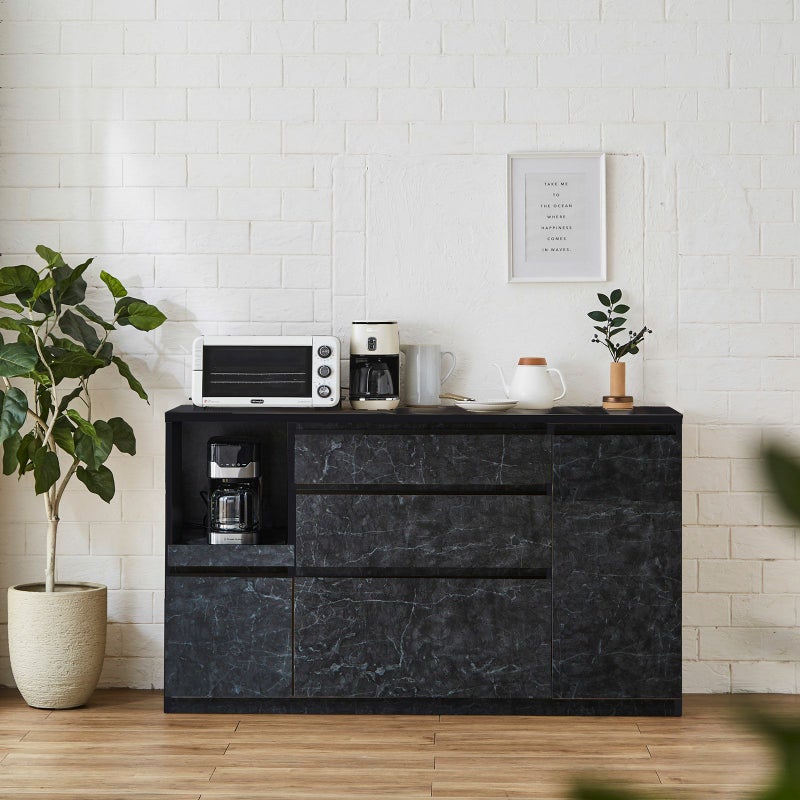 食器棚アンサンブルのシンプルで使いやすい収納デザイン