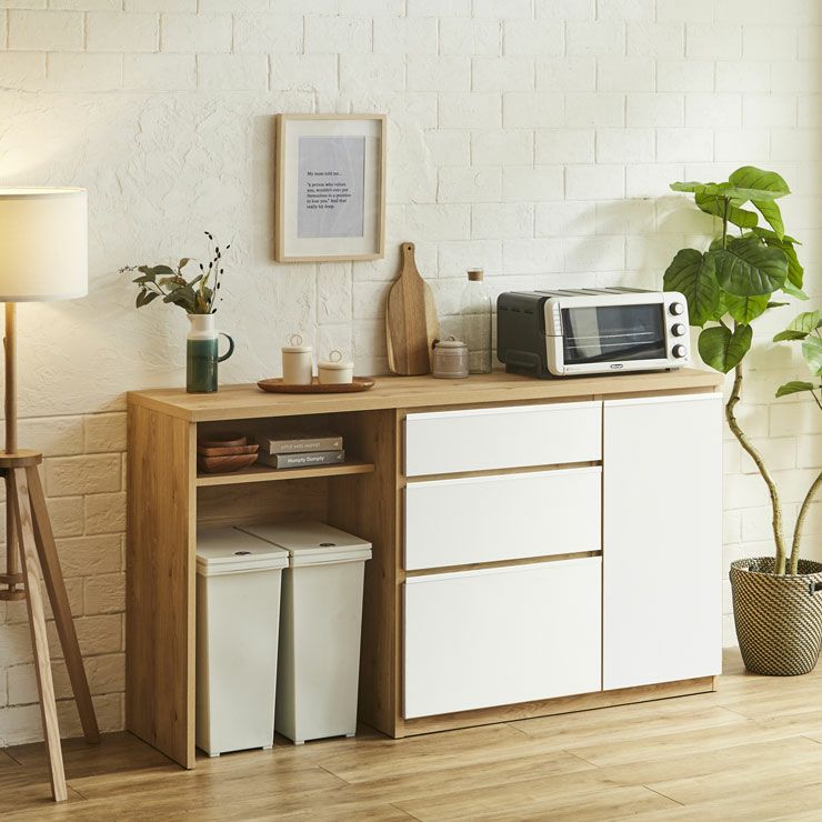 キッチンカウンター アンサンブル160 カラー ナチュラルマットホワイト