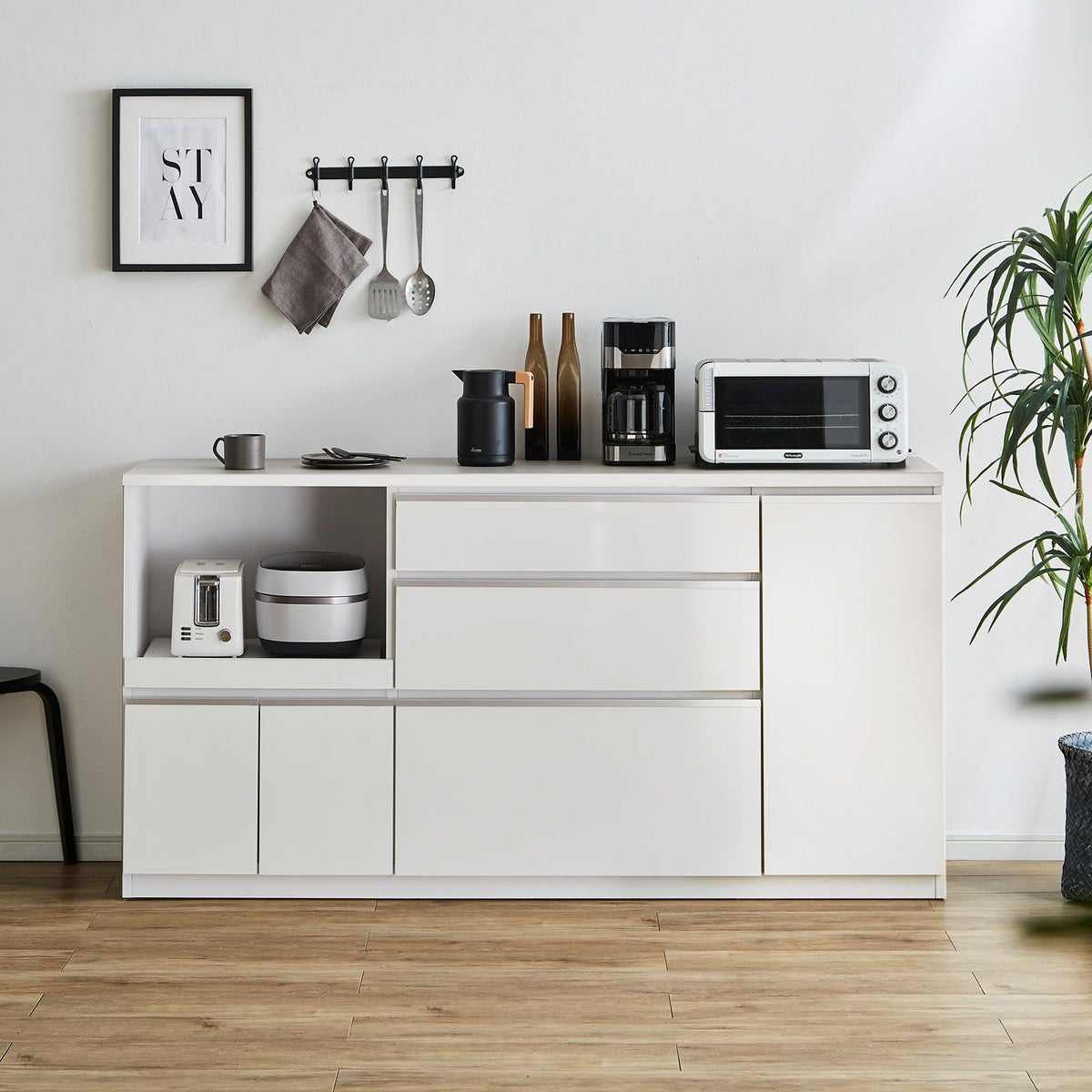 キッチンカウンターアンサンブル 鏡面ホワイト