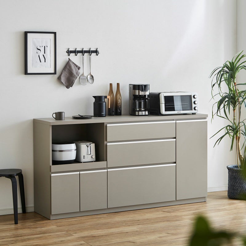 キッチンカウンターアンサンブル くすみカラーのアッシュグレイ