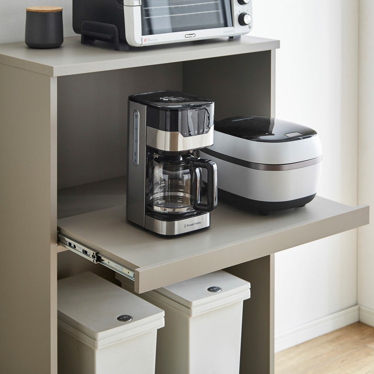 幅79cm コンパクトレンジ台 ゴミ箱上も有効活用