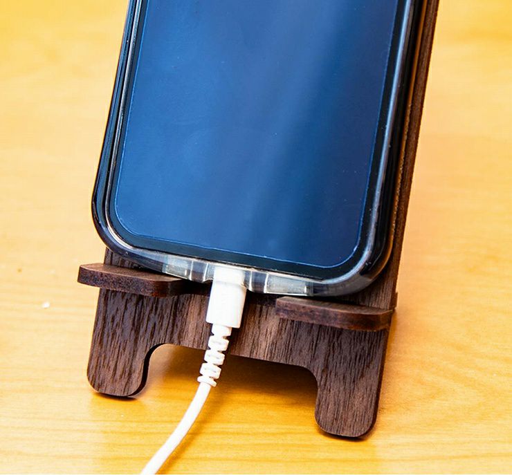 木製 スマホスタンド 黒電話 スマホスタンド009 | セミオーダー