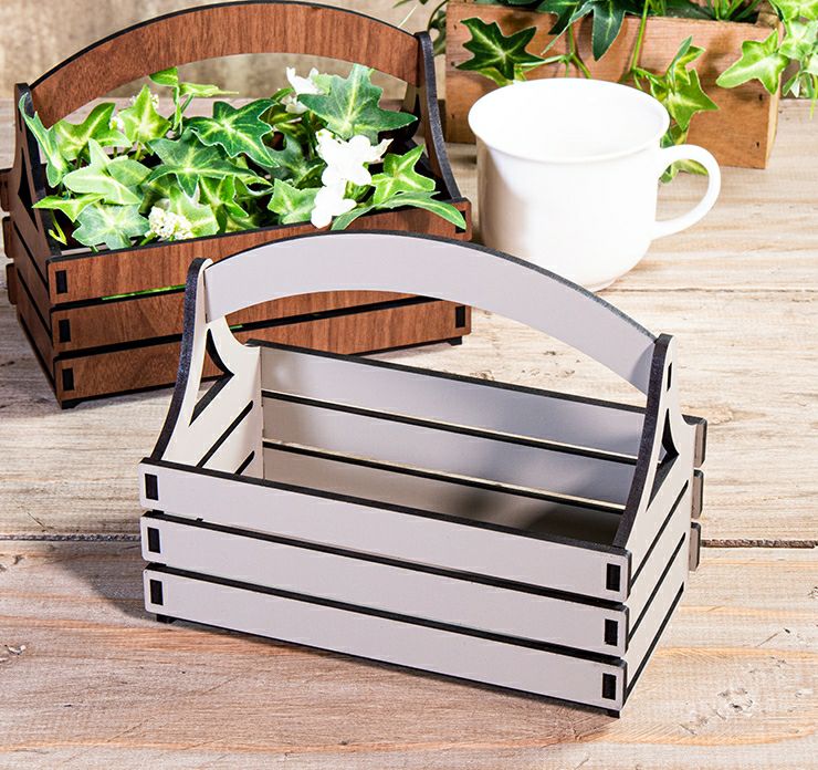 美品✨バスケット☘️小物入れ 部屋飾り 木製 フラワーバスケット インテリア小物バスケット 小物入れ 蓋つき