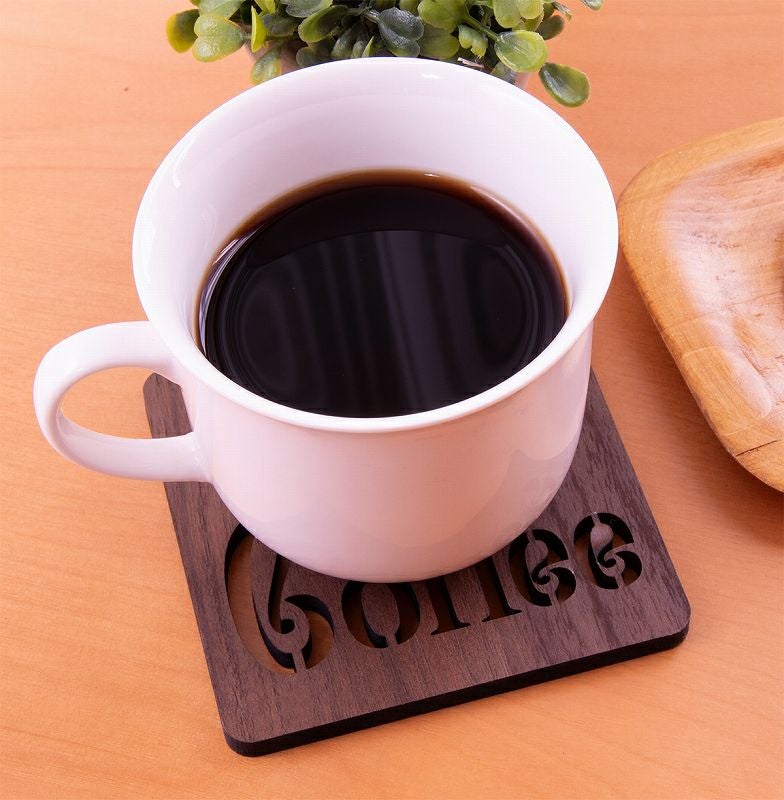 コースター 4枚セット 木製 10種から選べるデザイン カフェ コーヒー
