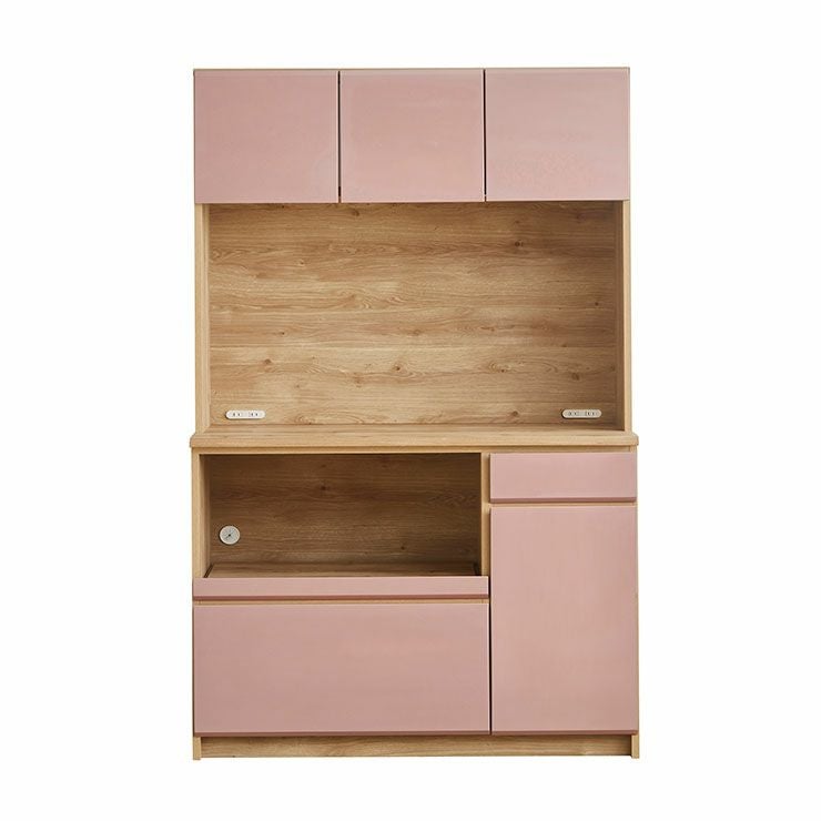 食器棚 マカロン117 カラー ピンク