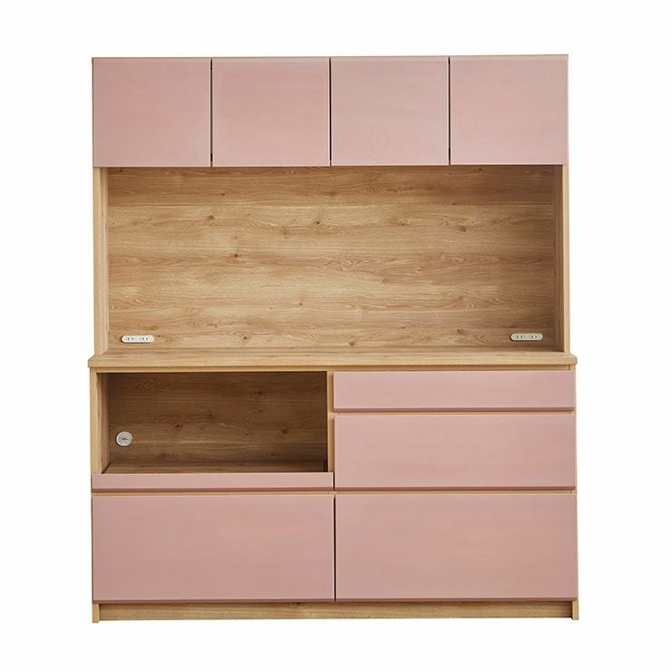 食器棚 マカロン155 カラー ピンク