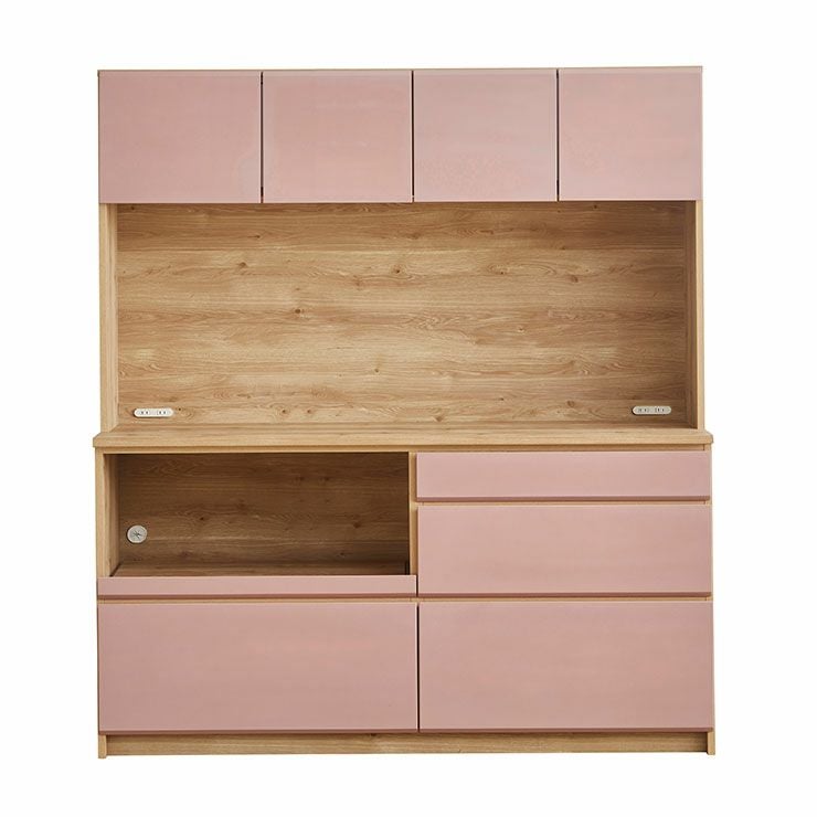 食器棚 マカロン170 カラー ピンク