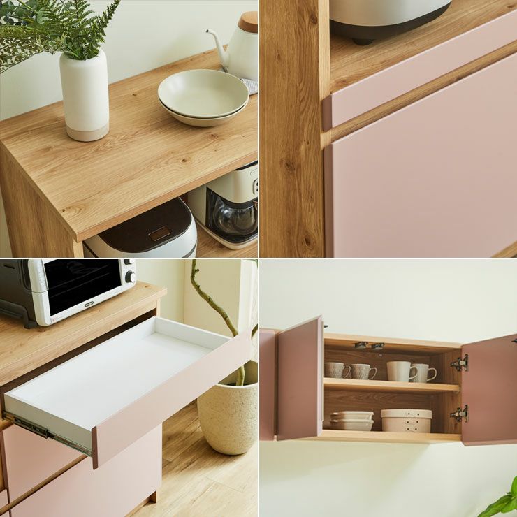 ブラックカラー幅170cmのキッチンカウンター